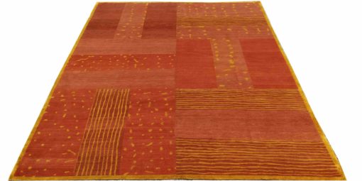 8x10 Salmon Red Modern Age Contemporary Rug 1