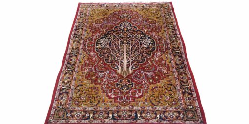 4x6 Red Antique Tree Of Life Rug 1