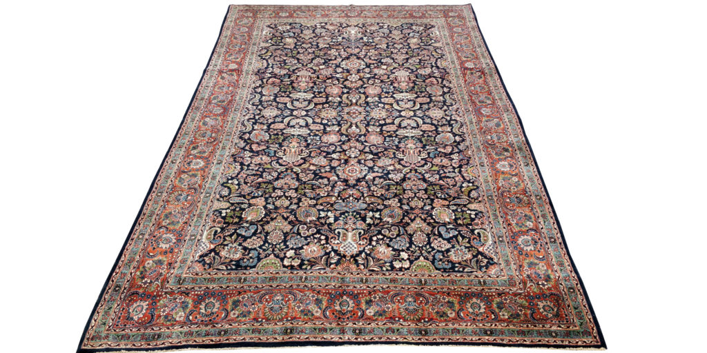 10x16 Navy Antique Kashan Rug Abrahams Oriental Rugs Houston, TX