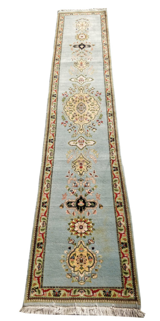 13ft Light Blue Semi Antique Taba Tabriz Rug Abrahams Oriental Rugs