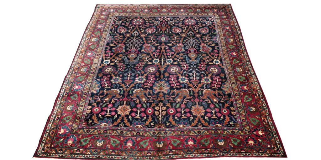 9x12 Navy Blue Antique Bakthiari Rug Abrahams Oriental Rugs Houston, TX