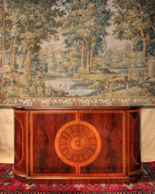 French Tapestry With Italian Hand Carved Cabinet Scaled 1